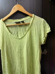 Lime Green V-Neck New T-Shirt