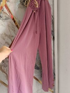 Elegant Mauve Wrap Dress with Belt jumpsuit