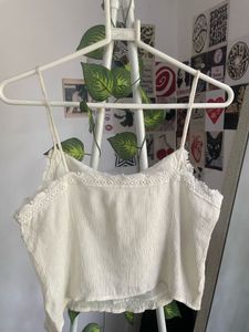 Cream Lace Trim Cami Top