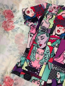 negotiable /pop Art Comic Style Graphic top
