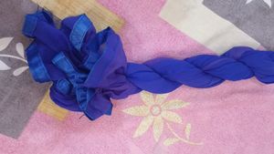 Blue dupatta with Pink Shade