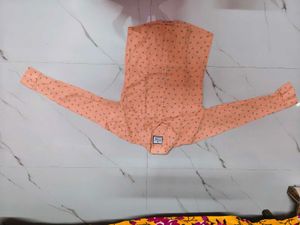 Men's Casual Printed Peach Shirt