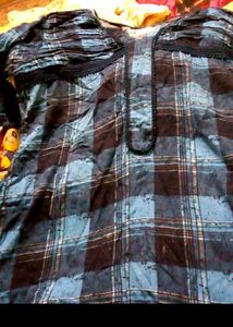 Blue Plaid Kurta