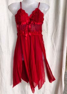 I. Red Lace Babydoll Nightdress