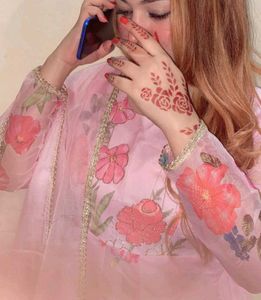 Floral Pink gown 2pc