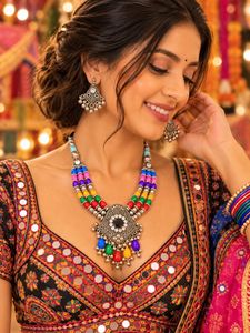 Boho Beaded Necklace &amp; Earrings Set