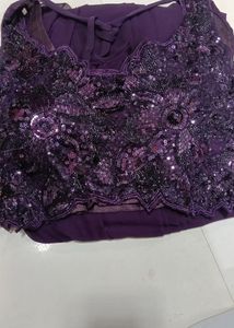 Designer Lehenga Choli Set wine color