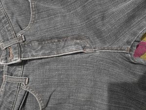 grey bootcut denim