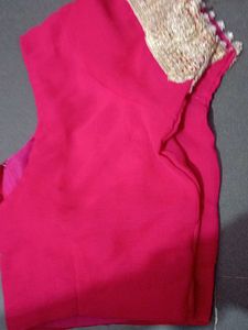 Pink Sare With  Stitched Blouse