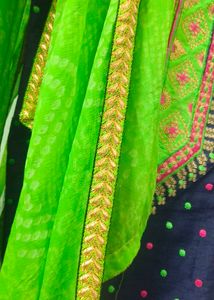 Embroidered Navy Blue Kurta