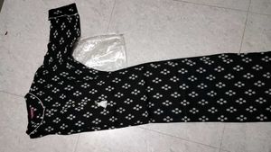 Black Printed Night Suit