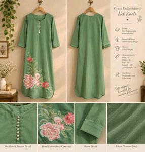 🌿 Mint Green Embroidered Kurta