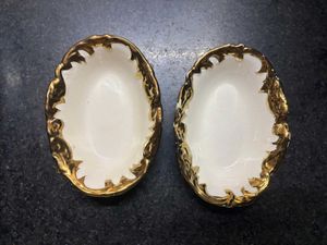 Italian Gold Trimmed Porcelain Bowls(Set of 2)