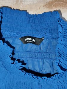 Blue Textured Long Sleeve Top never worn
