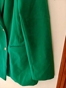 Vibrant Green Double-Breasted Blazer