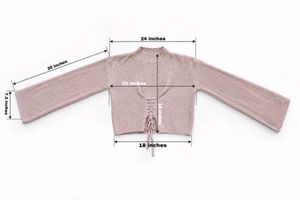BLUSH PINK LACE-UP CROPPED KNIT SWEATER