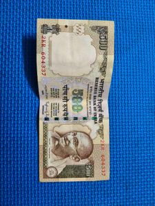 Old Indian Rs 500 Currency Note For Collections