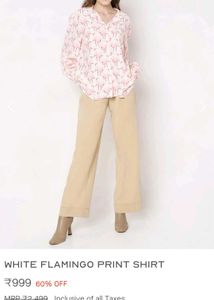 Vero Moda Pink Flamingo Print Button-Up Shirt