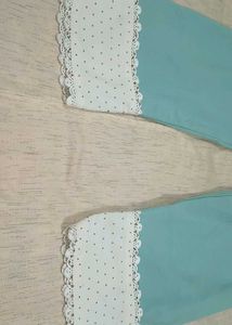 Elegant Sea Green &amp; White unique design dress