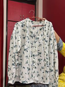 Stylish White Floral Print Blouse