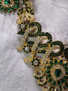 Green &amp; Gold Statement Jewelry Set