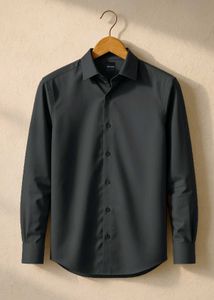 Men's Cotton Solid Slim Fit Casual Shirt with Pock