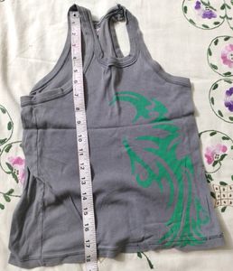 Gray Tank with Green Graphic