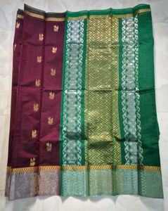 Maroon Saree with Silver Motifs