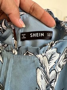 Blue Floral Tiered Mini Dress