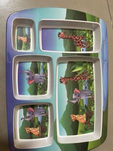 Kids' Divided Animal Print Plate 6 compartments