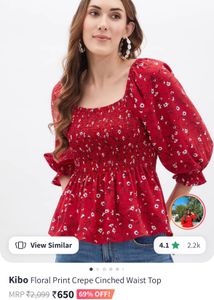 Beautiful Red Peplum Top
