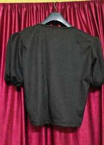 Chic Ruched Puff Sleeve Top(S)