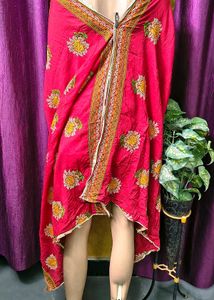 Elegant full Embroidered Red Dupatta