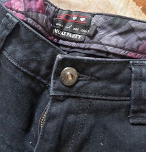 Black Denim Shorts with Sequins
