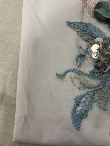 embroidery T-shirt and denim combo small