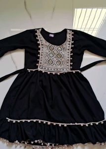 Elegant Black Embroidered Ethnic Gown