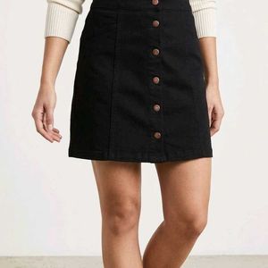 Black Button-Up Skirt