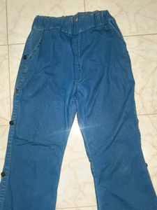 Blue Bell Bottom Jeans with Button Detail