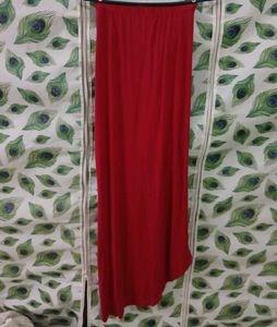 Chic red maxi skirt
