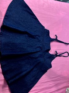 Chic Denim Dress with Zipper Detail