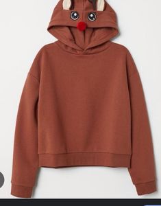 H&M Reindeer Hoodie + red Sweater