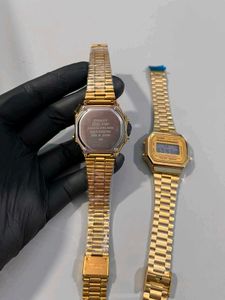 Golden digital Watch unisex