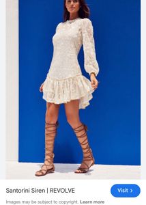 Milkmaid Lace Mini Dress with Long Sleeves