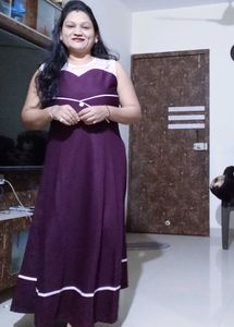 Women Party And Festival Wear Purple Gawn
