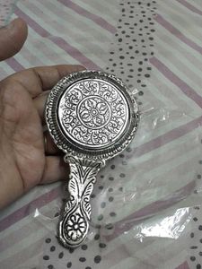 Vintage Handheld Mirror with Gemstone