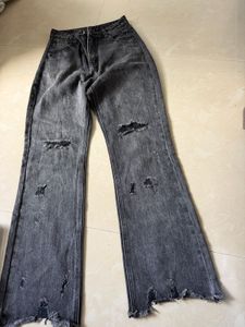 28 waist Distressed Grey Flare Jeans