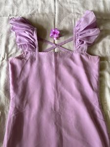 GEORGETTE LAVENDER RUFFLE KURTI💜💟