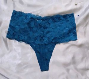 Teal Lace Thong Panty