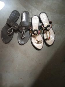 Embellished Thong Sandals - Set of 2