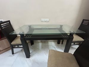 Modern Dining Table Set with Glass Top